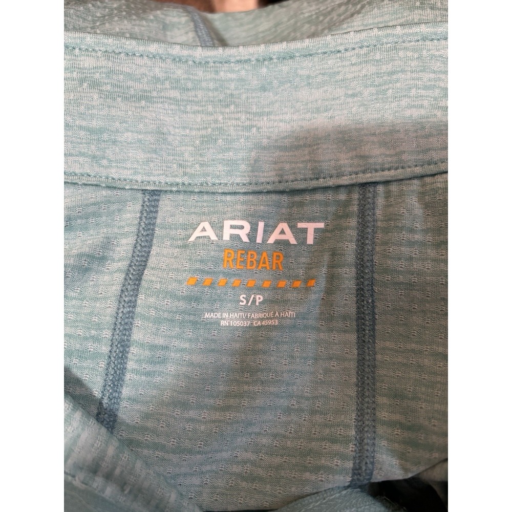 Ariat‎ Rebar Teal Quarter Zip Performance Pullover Small - Picture 4 of 6
